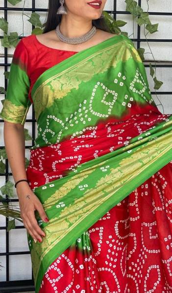 Vidhi By At Fancy Bandhej Printed Saree Collection